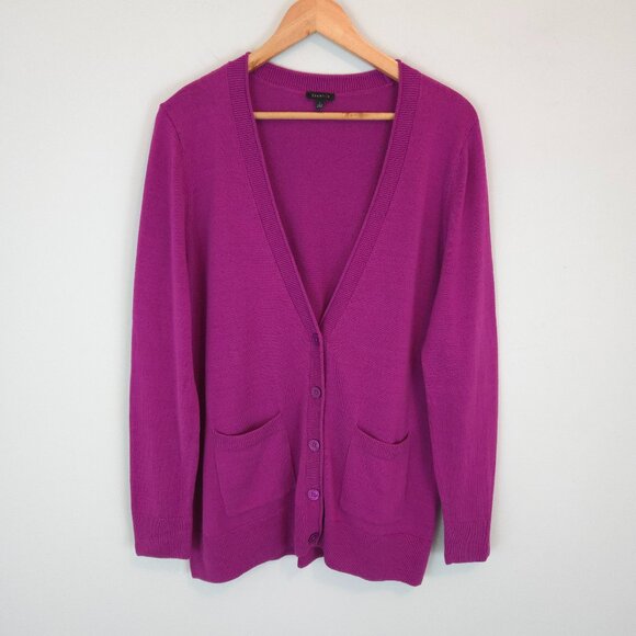 Talbots Women's Purple V-Neck Cardigan Sweater - Picture 1 of 11